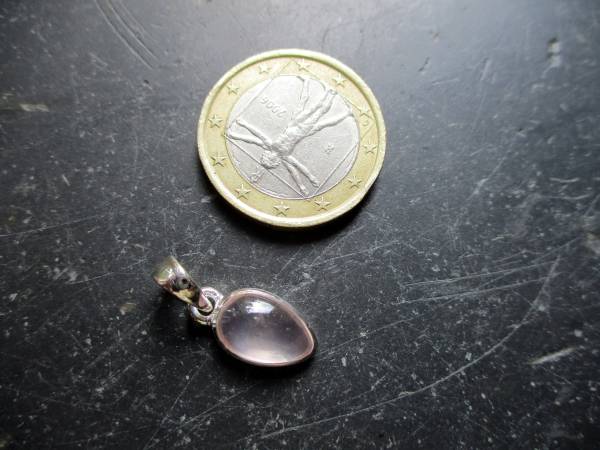 Anhänger, Sterlingsilber, Rosenquarz, hell rosa, oval, Schmuck, Frauen, Mädchen