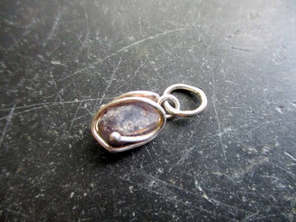 Anhänger, SterlingSilber, Rubin, roh, natur, dunkelrot, Schmuck, Unisex