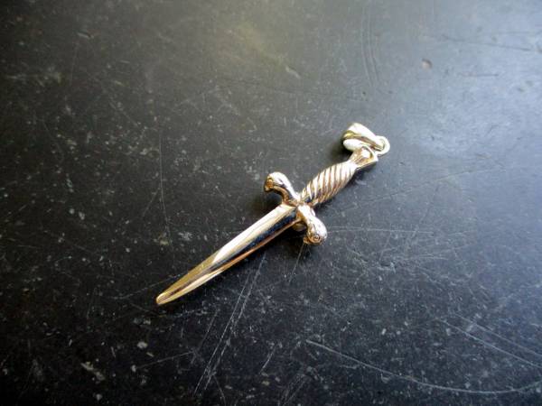 Anhänger, Schwert, Citrin, facettiertt, Sterlingsilber, Hausaltar, Mut