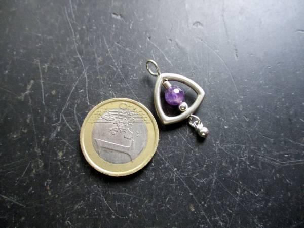 Anhänger, Sterlingsilber, Dreieck, Amethyst, facettiert, Schmuck, Frauen, Mädchen