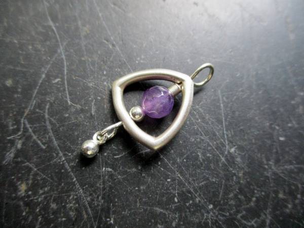 Anhänger, Sterlingsilber, Dreieck, Amethyst, facettiert, Schmuck, Frauen, Mädchen