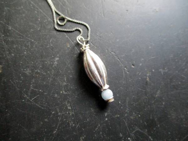 Kette, Sterlingsilber, Anhänger, Olive, Aquamarin, Schmuck, Frauen, Mädchen