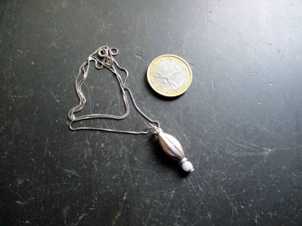 Kette, Sterlingsilber, Anhänger, Olive, Aquamarin, Schmuck, Frauen, Mädchen