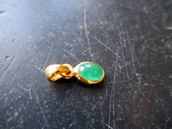 Anhänger, Smaragd, Sterlingsilber, teilweise vergoldet, oval, Schmuck, Frauen