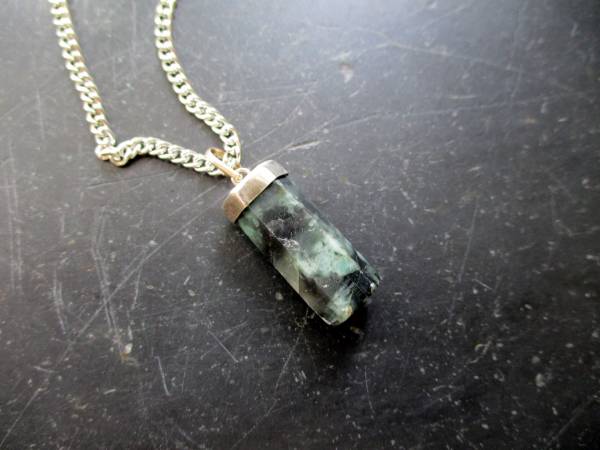 Anhänger, Sterlingsilber, Silber, Smaragd, grün, Männer, Schmuck, Smaragd Anhänger