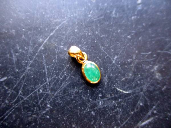 Anhänger, Smaragd, Sterlingsilber, teilweise vergoldet, oval, Schmuck, Frauen