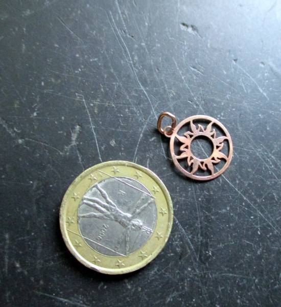 Anhänger, Sonne, klein, Sterlingsilber, rose vergoldet, Schmuck, Frauen, Mädchen
