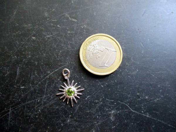 Anhänger, Sonne, Sterlingsilber, Peridot, grün, facettiert , Schmuck, Frauen, Mädchen