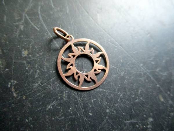 Anhänger, Sonne, klein, Sterlingsilber, rose vergoldet, Schmuck, Frauen, Mädchen