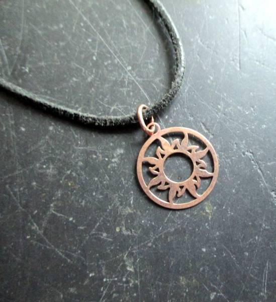 Anhänger, Sonne, klein, Sterlingsilber, rose vergoldet, Schmuck, Frauen, Mädchen