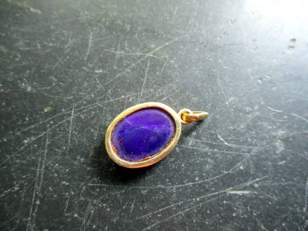 Anhänger, Gold, 750, Sugelith, lila, oval, Schmuck, Frauen