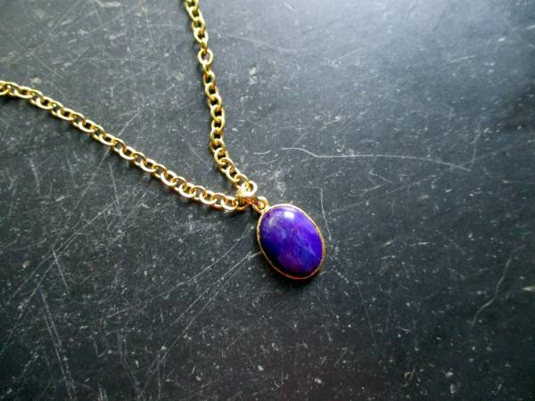 Anhänger, Gold, 750, Sugelith, lila, oval, Schmuck, Frauen