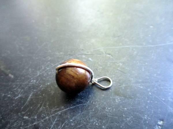 Anhänger, Tigerauge, Kugel, Stelingsilber, braun, Unisex