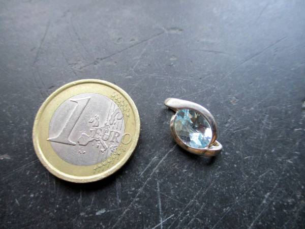 Anhänger, Sterlingsilber, Topas, blau facettiert, zierlich, Schmuck, Frauen