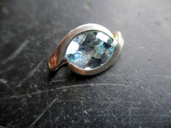 Anhänger, Sterlingsilber, Topas, blau facettiert, zierlich, Schmuck, Frauen