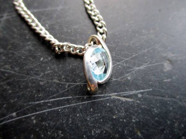 Anhänger, Sterlingsilber, Topas, blau facettiert, zierlich, Schmuck, Frauen
