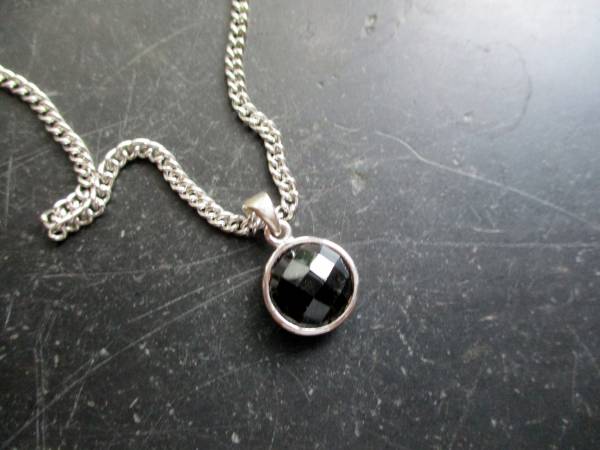 Anhänger, Sterlingsilber,Turmalin, facettiert, schwarz, Schmuck, Frauen