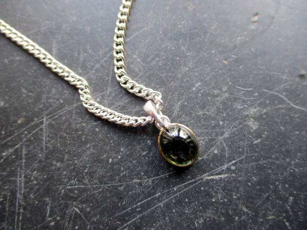 Anhänger, Turmalin, grün, Sterlingsilber, vergoldet, matt, Schmuck, Unisex