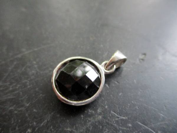 Anhänger, Sterlingsilber,Turmalin, facettiert, schwarz, Schmuck, Frauen