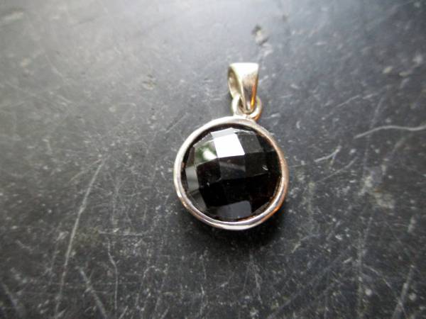 Anhänger, Sterlingsilber,Turmalin, facettiert, schwarz, Schmuck, Frauen