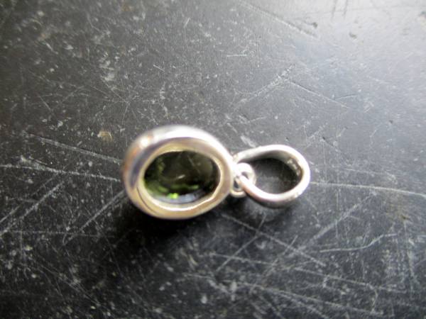 Anhänger, Turmalin, grün, Sterlingsilber, vergoldet, matt, Schmuck, Unisex