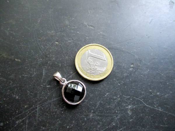 Anhänger, Sterlingsilber,Turmalin, facettiert, schwarz, Schmuck, Frauen