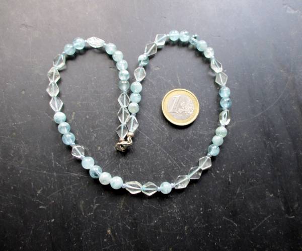 Aquamarin, Kette, hellgrün, Sterlingsilber, Schmuck, Frauen