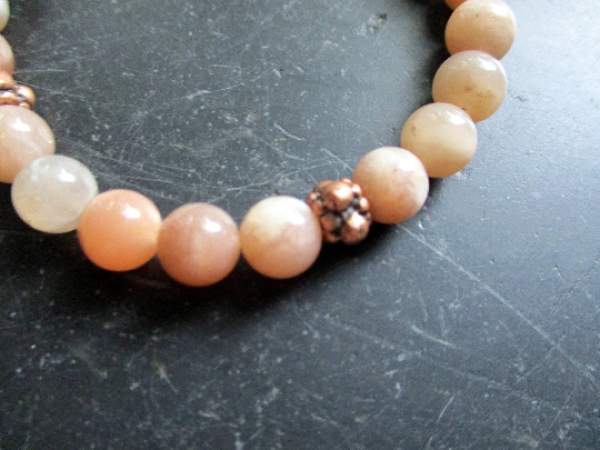 Armband, Mondstein, Kupfer, Mondsteinarmband, orange, bunt, Schmuck