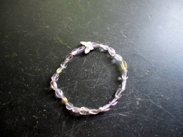 Armband, Symbolarmband, Ametrin, helllila, Schmetterling, Silber, Unisex