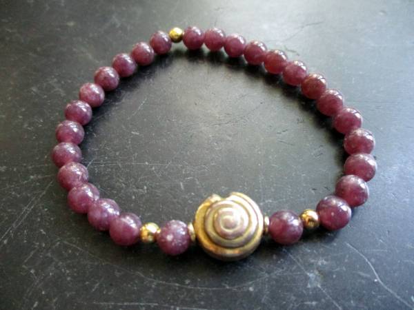 Armband, Symbol Armband, Amethyst, lila, Schnecke, Kupfer, vergoldet, Schmuck, Frauen