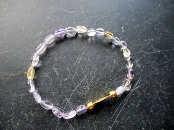 Armband, Symbol Armband, Amethyst, helllila, Blume des Lebens, Silber vergoldet