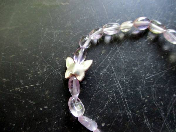 Armband, Symbolarmband, Ametrin, helllila, Schmetterling, Silber, Unisex