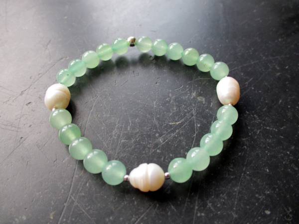 Armband, Aventurin, grün, Süsswasserperle, Schmuck, Frauen