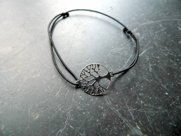 Armband, Symbolarmband, Sterlingsilber, Baum des Lebens, Gummi, verstellbar, Frauen, Mädchen