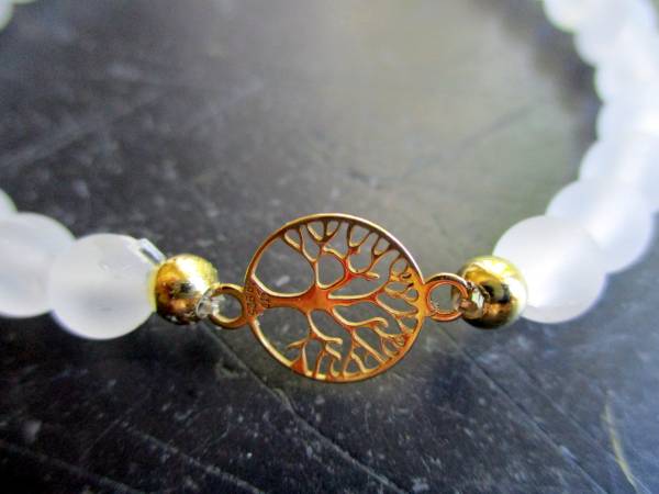 Armband, Bergkristall, Silber, vergoldet, Baum des Lebens, Schmuck, Symbolarmband