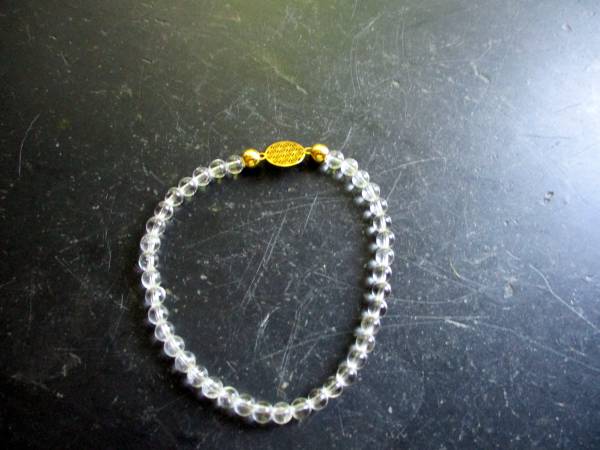 Armband, Symbolarmband, Bergkristall, weiß, Blume des Lebens, Silber, vergoldet