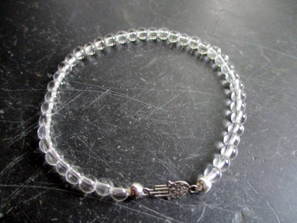 Armband, Symbol Armband, Bergkristall, Sterlingsilber, Hand von Fatima, Schutz