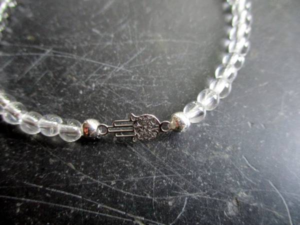 Armband, Symbol Armband, Bergkristall, Sterlingsilber, Hand von Fatima, Schutz