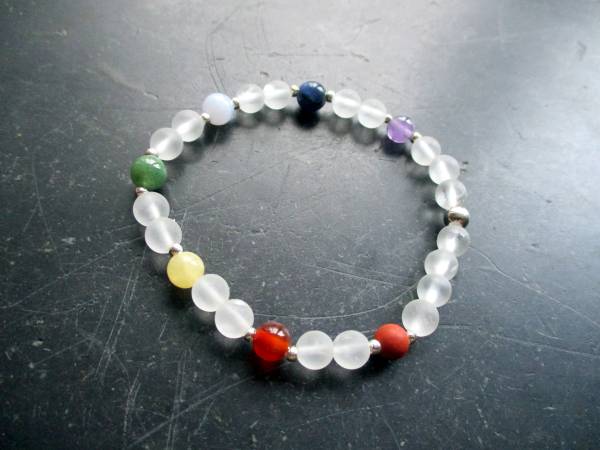Armband, Chakra Armband, Edelsteine, bunt, Schmuck, Frauen, Bergkristall
