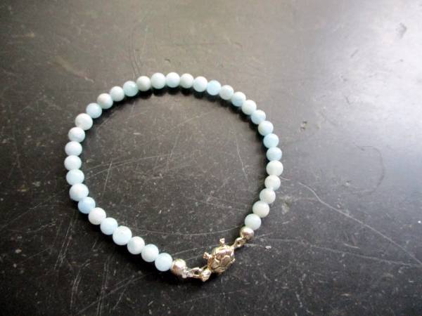 Armband, Chalcedon, hellblau, Schildkröte, Sterlingsilber, Schmuck, Frauen
