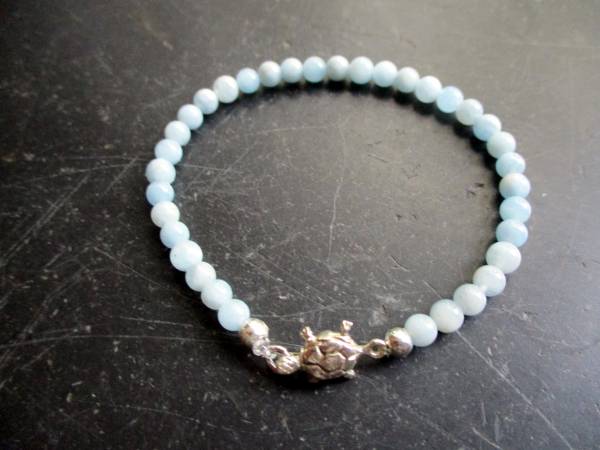 Armband, Chalcedon, hellblau, Schildkröte, Sterlingsilber, Schmuck, Frauen