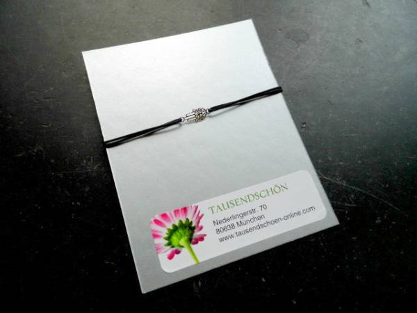 Armband, Symbol Armband, Hand von Fatima, Sterlingsilber, Gummi, verstellbar