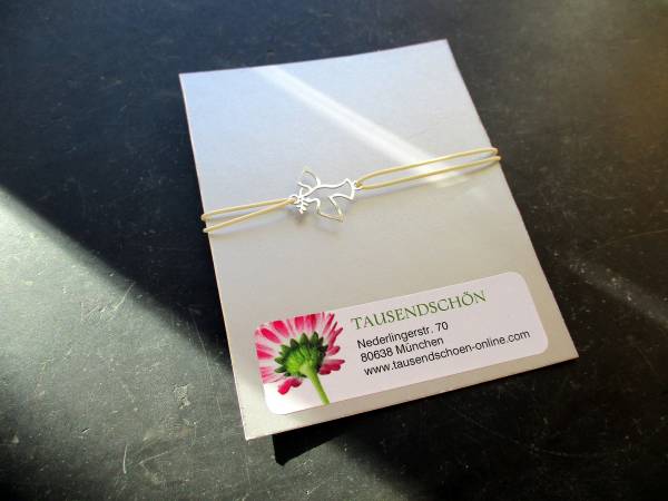 Armband, Taube, Friedenstaube, Sterlingsilber, Gummi, verstellbar, Frauen, Schmuck