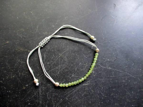 Armband, Symbolarmband, Grossular, Granat, grün, verstellbar, Frauen, Mädchen, Herzchakra