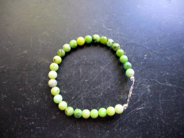 Armband, Nephrit Jade, Kleeblatt, Silber, Symbolarmband