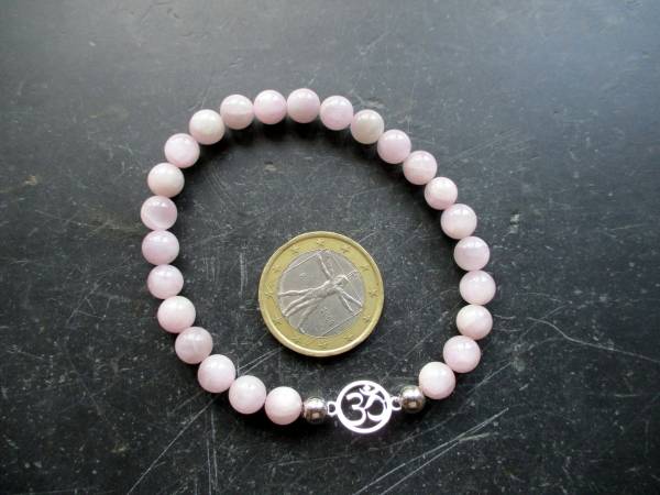 Armband, Symbolarmband, Kunzit, rosa, OM, Steringsilber, Schmuck