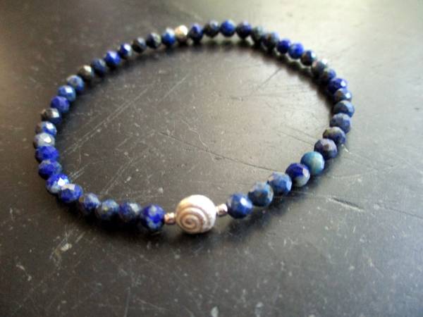 Armband, Symbolarmband, Lapislazuli, Schnecke, Silber, Unisex