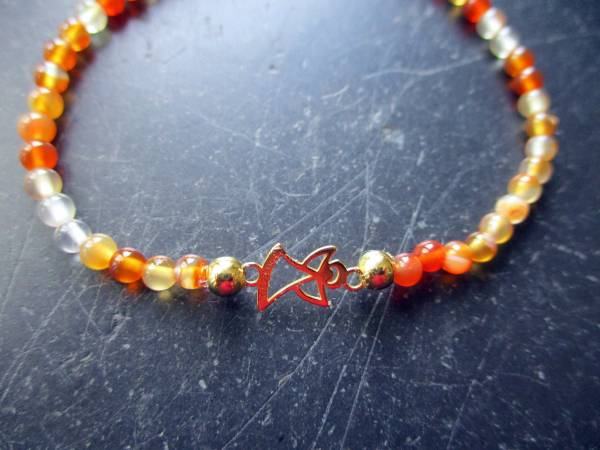 Armband, Symbolarmband, Mondstein, Engel,  Sterlingsilber, vergoldet