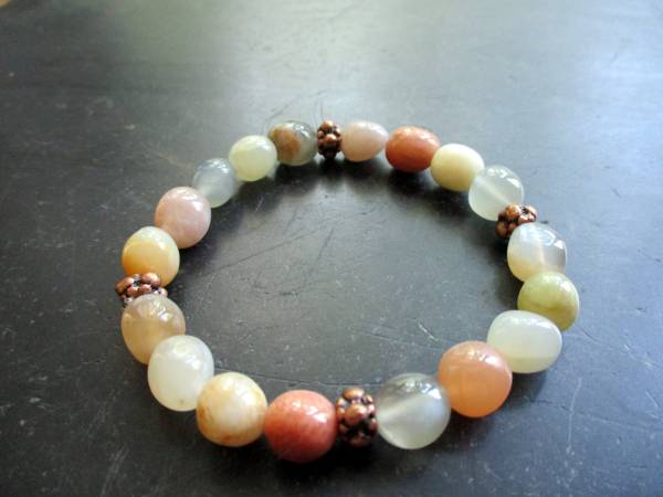 Armband, Mondstein, bunt, Kupfer, Schmuck, Frauen