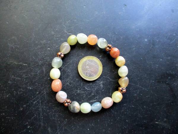 Armband, Mondstein, bunt, Kupfer, Schmuck, Frauen